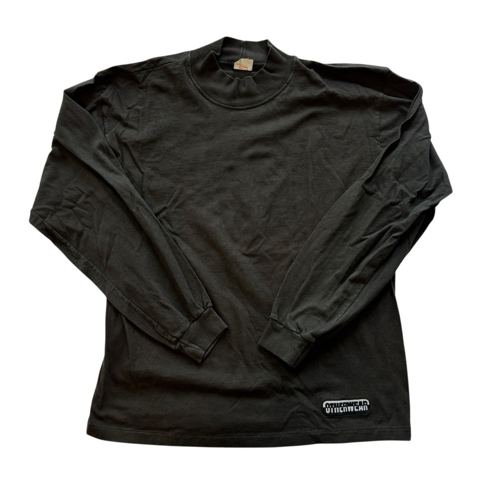 Otherwear Hanes Long Sleeve T-Shirt Black Size Medium Made In USA - Picture 1 of 5